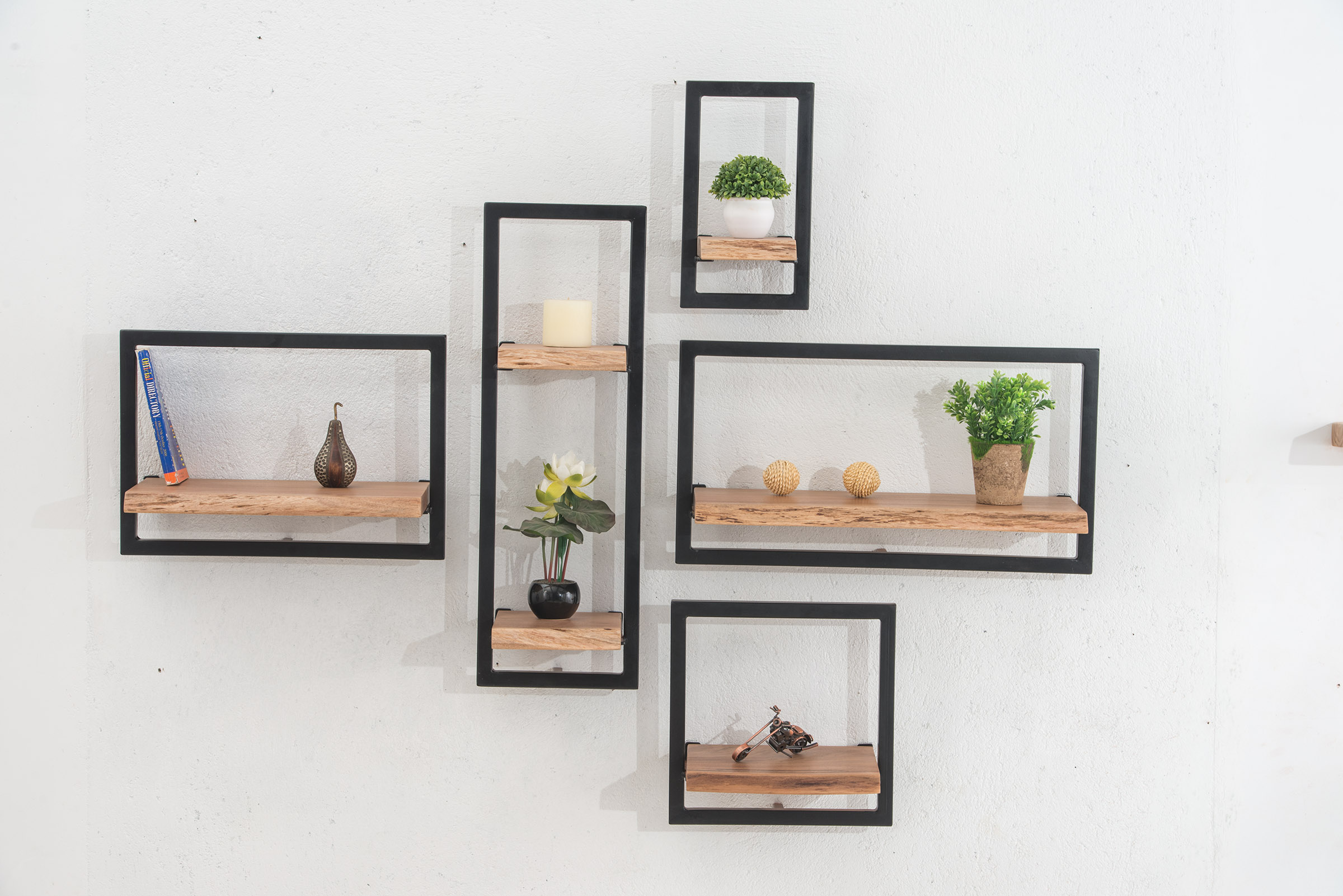 Geometric Frame Wall Shelves (Set of 5)