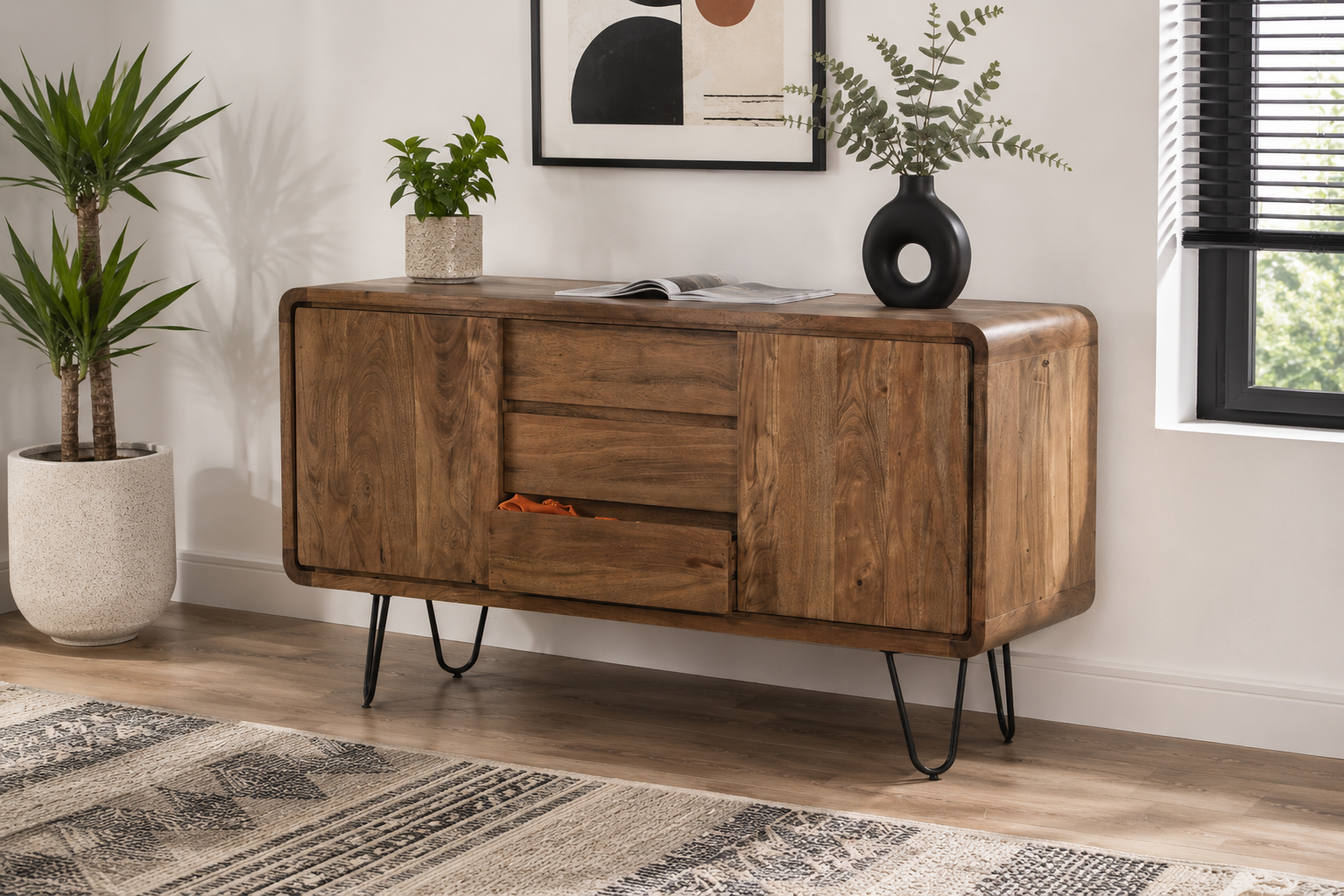 2 Door & 3 Drawer Sideboard 