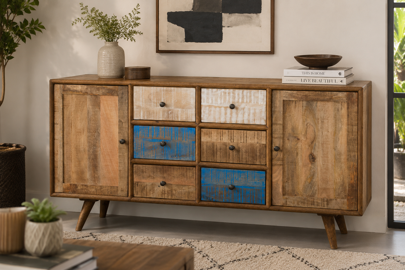 2 Door & 6 Drawer Sideboard