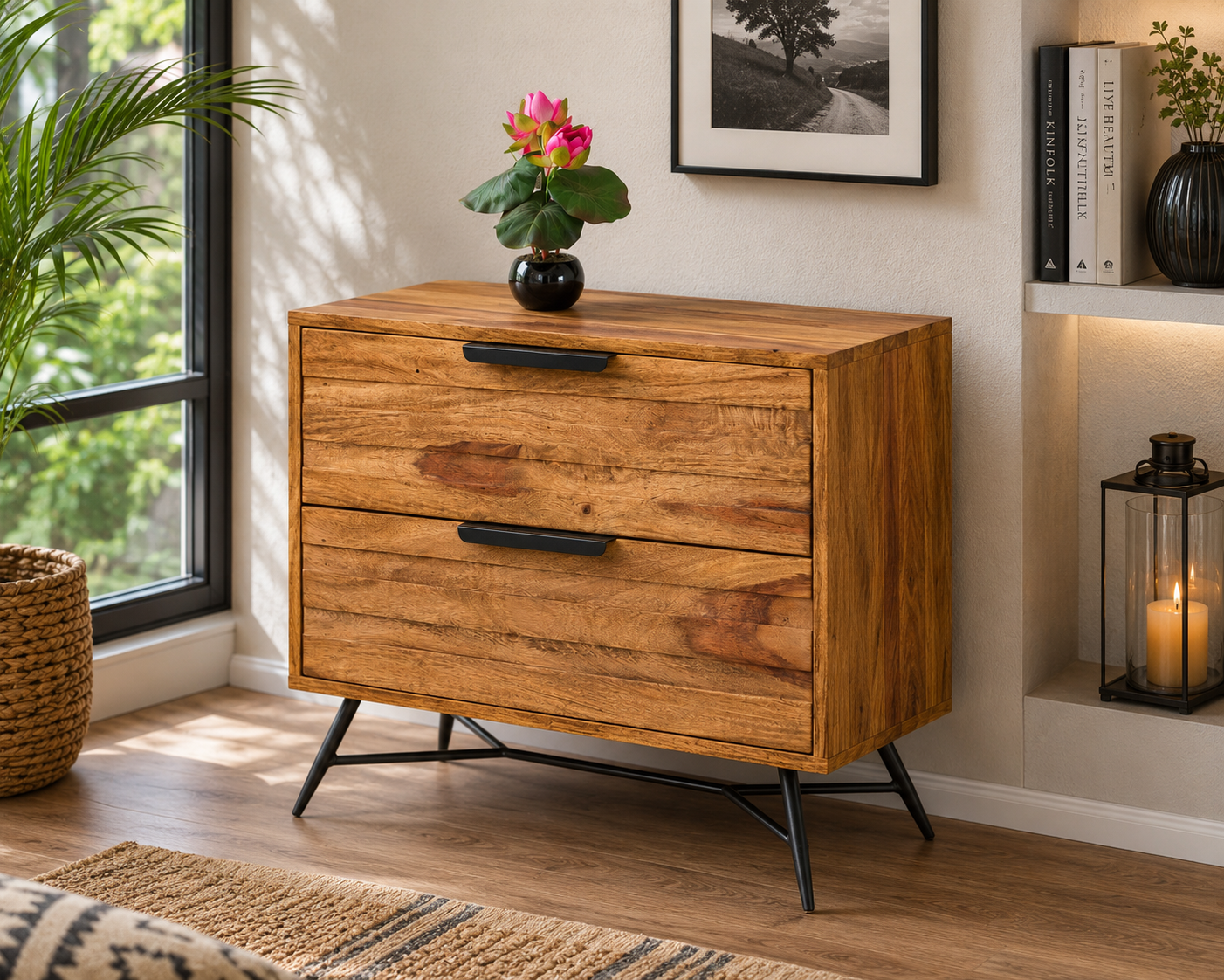 Nishan 2 Drawer Bedside