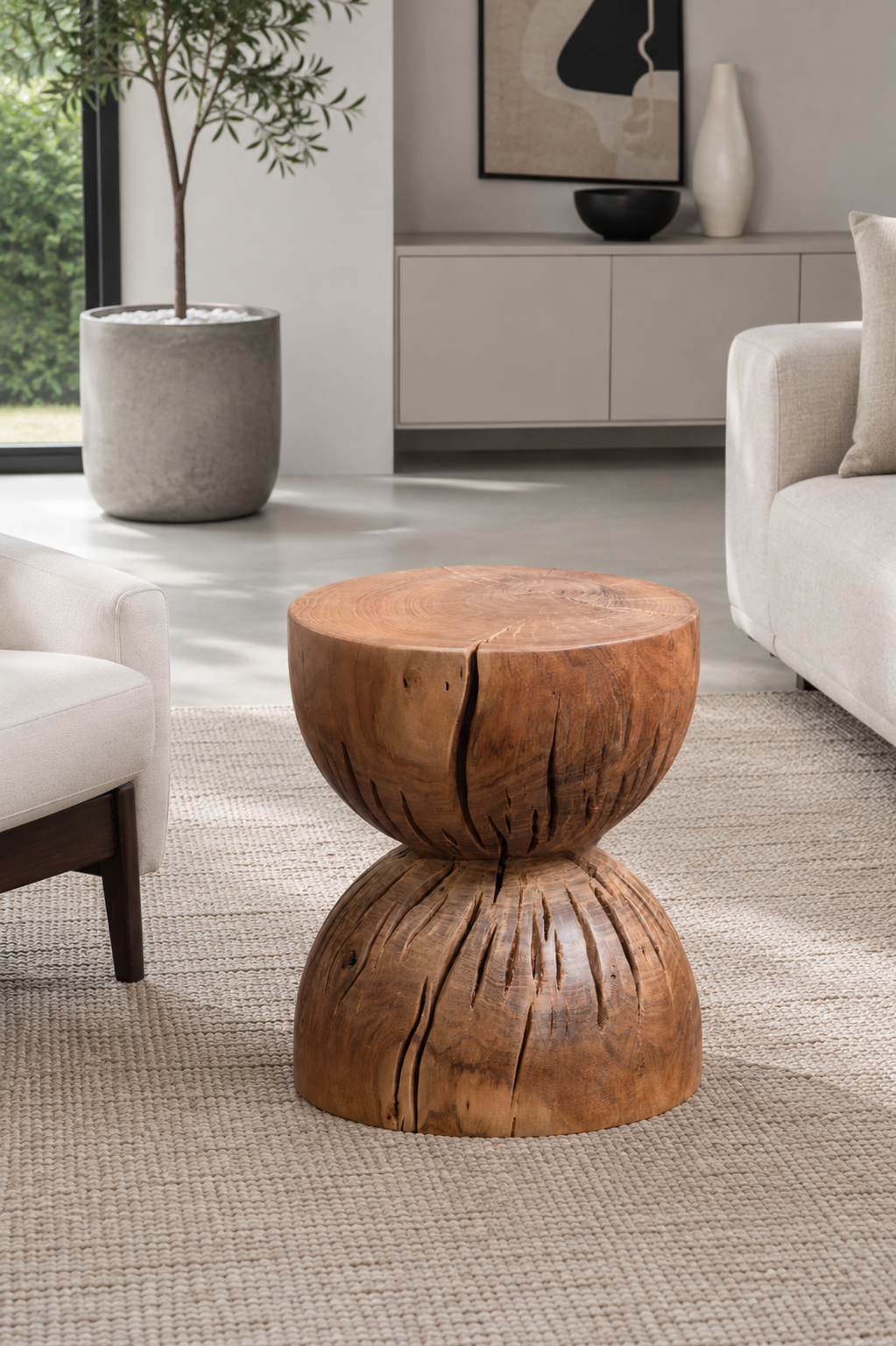 Solid Damru Mudda/ Stool 