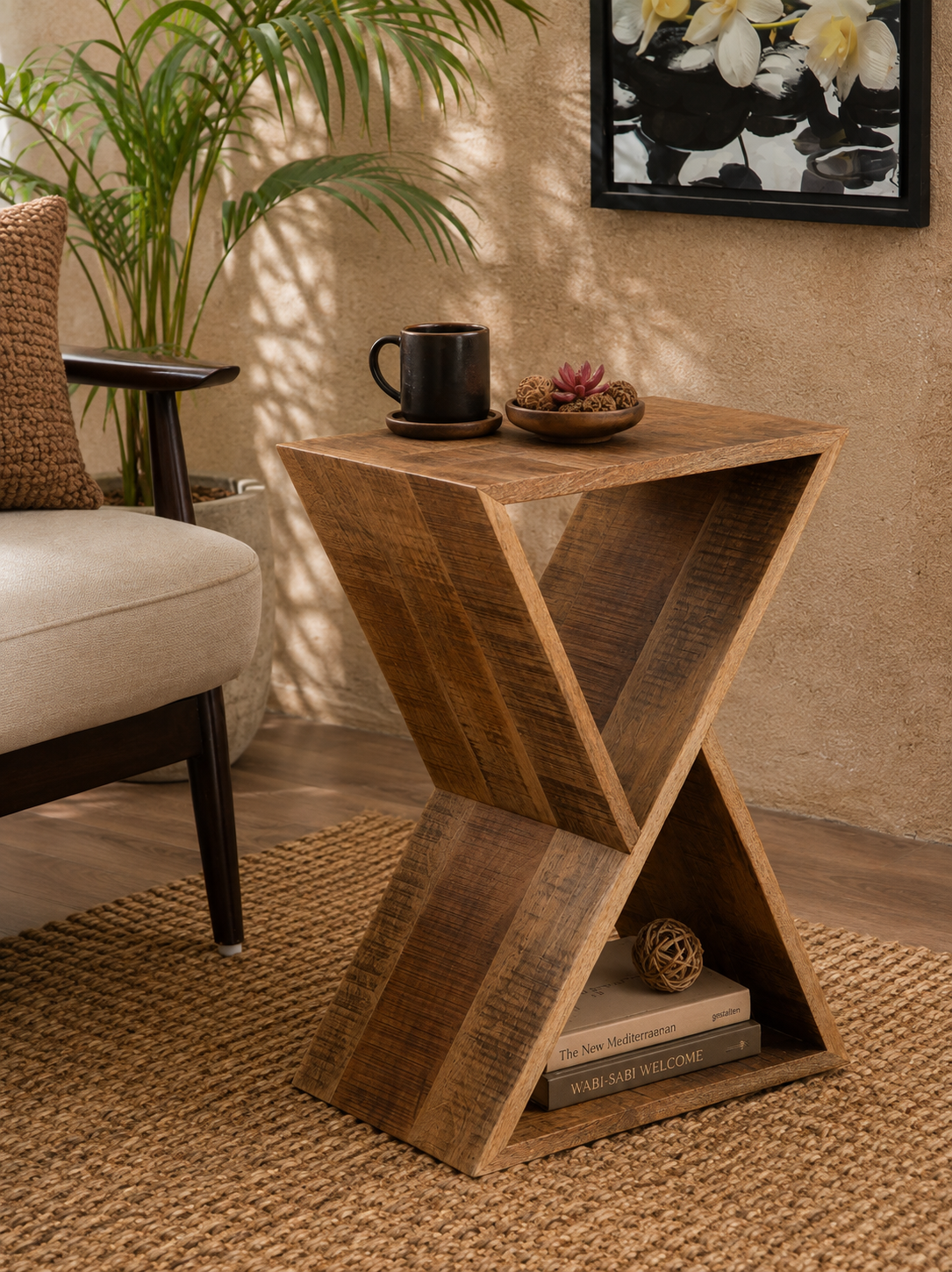 "X" Bed Side Table 